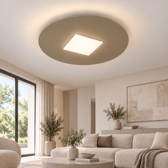 Plafoniera led 26w cct 3000k 4000k moderna per soggiorno tonda sabbia bagnata