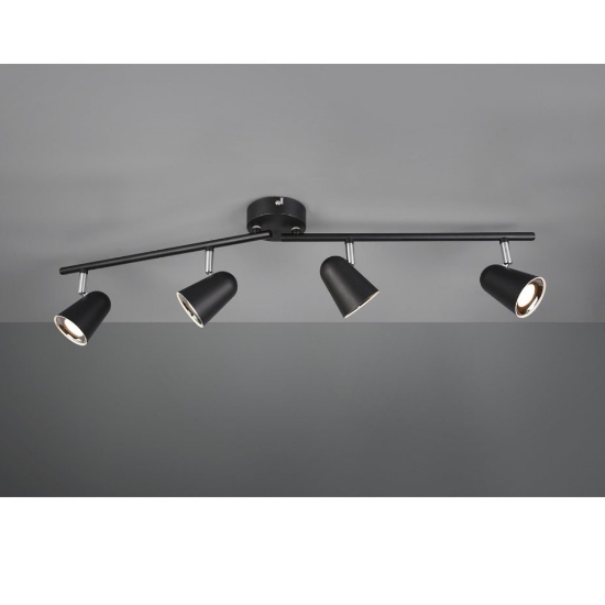 Plafoniera con faretti led 3.5w 3000k da soffitto nero opaco