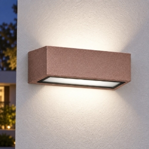 Applique ip54 26cm moderna da esterno oro rosato vetro