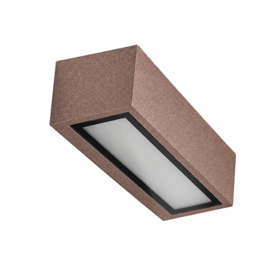 Applique ip54 26cm moderna da esterno oro rosato vetro
