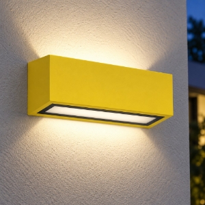 Applique ip54 26cm moderna da esterno giallo girasole per facciate