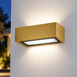 Applique moderna da esterno oro opaco ip54 26cm per facciata