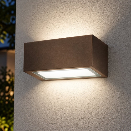 Applique ip54 26cm moderna da esterno ruggine per balcone
