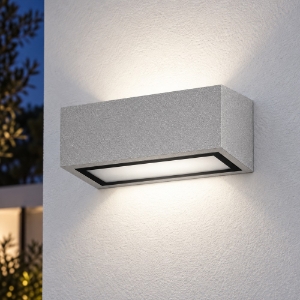 Applique da esterno moderna grigio perla ip54 26cm squadrata per facciata
