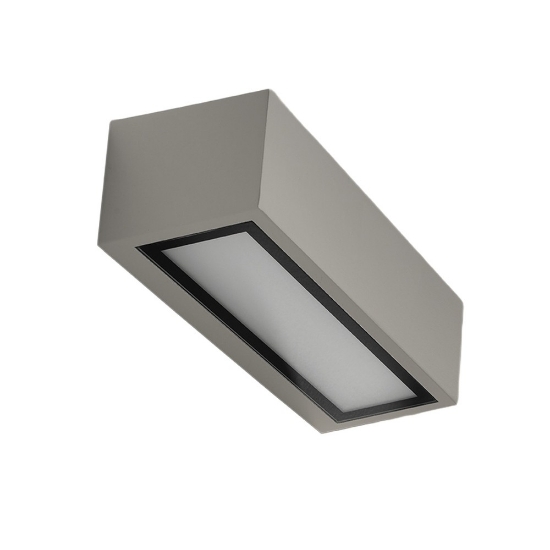 Applique moderna da esterno tortora ip54 26cm rettangolare squadrata