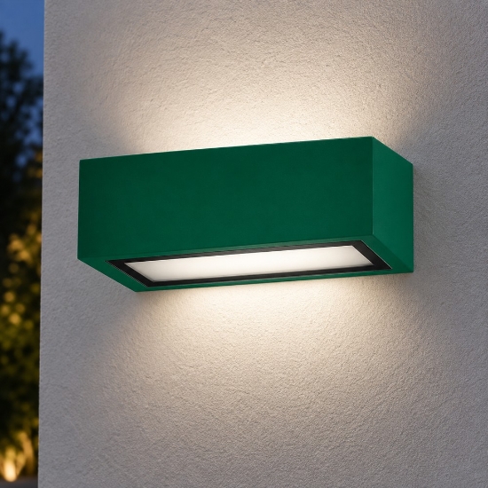 Applique da esterno moderna verde bosco ip54 26cm