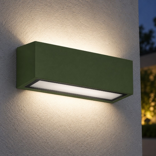 Applique ip54 26cm da esterno moderna verde oliva