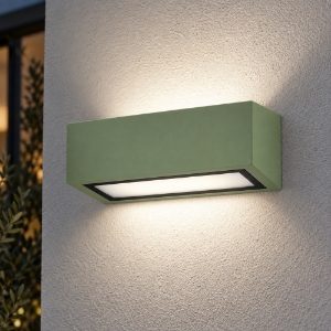 Applique da esterno moderna verde salvia ip54 26cm