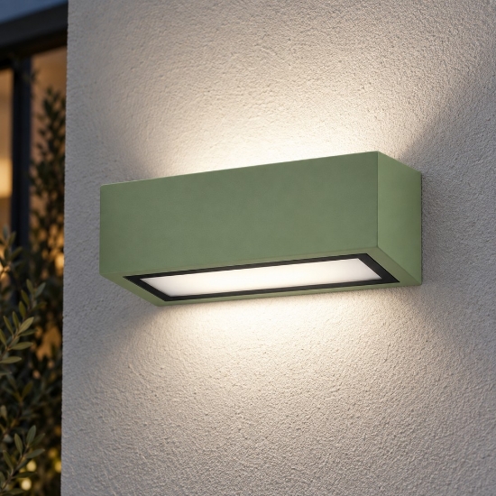 Applique da esterno moderna verde salvia ip54 26cm