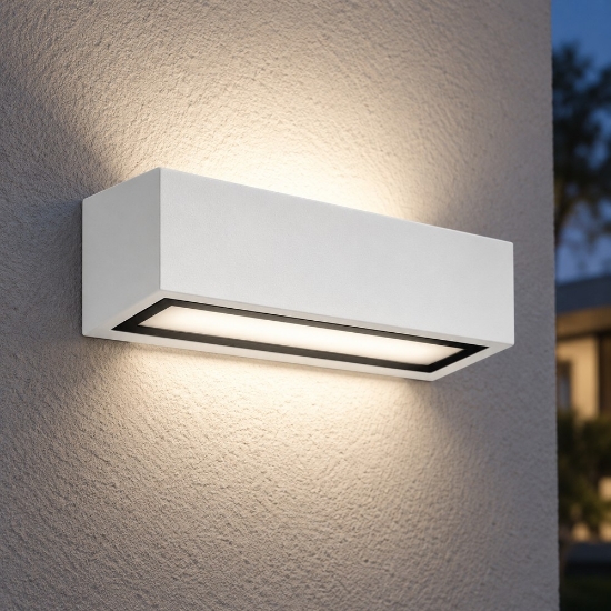 Applique da esterno moderna bianca ip54 26cm
