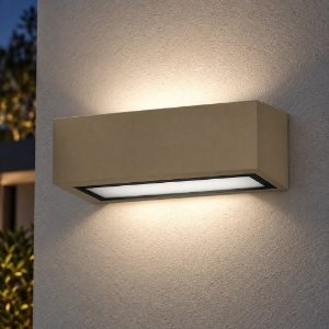 Applique da esterno rettangolare moderna sabbia ip54 26cm