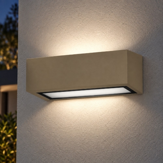 Applique da esterno rettangolare moderna sabbia ip54 26cm