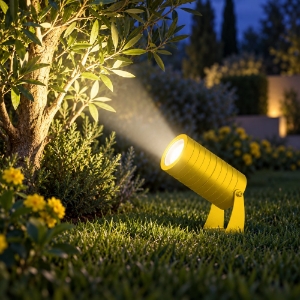 Faretto ip65 orientabile moderno da esterno prato giallo girasole vetro