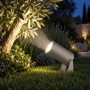Faretto ip65 orientabile moderno da esterno prato tortora