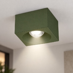 Faretto led da soffitto moderno quadrato verde oliva 8w 3000k