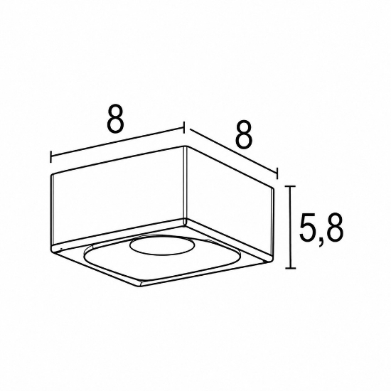 Faretto led da soffitto 8w 3000k quadrato moderno verde salvia