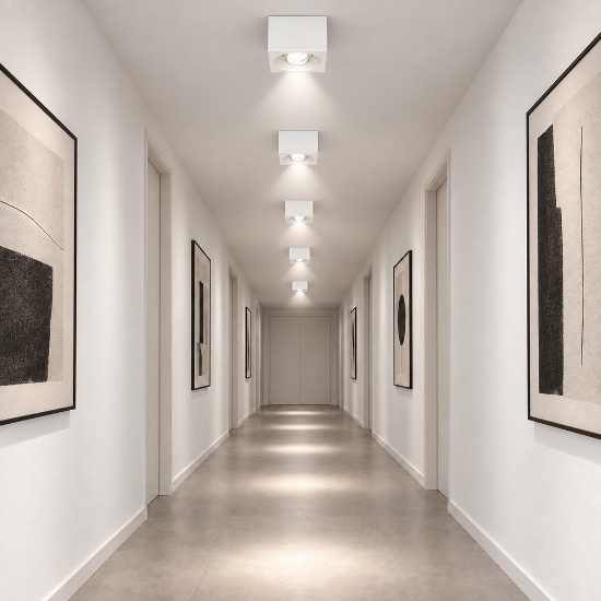 Faretto led 8w da soffitto moderno quadrato bianco per sala da pranzo 3000k