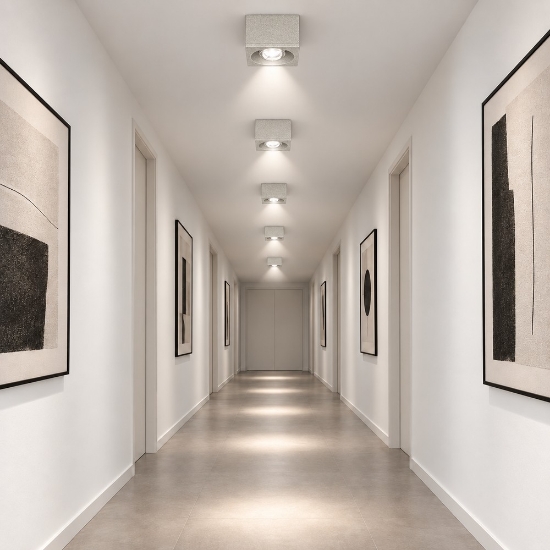 Faretto led da soffitto moderno quadrato effetto muro 8w 3000k