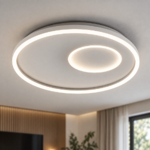 Gea luce melania plafoniera moderna led 50w 3000k circolare bianca