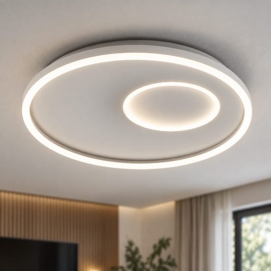Gea luce melania plafoniera moderna led 50w 3000k circolare bianca