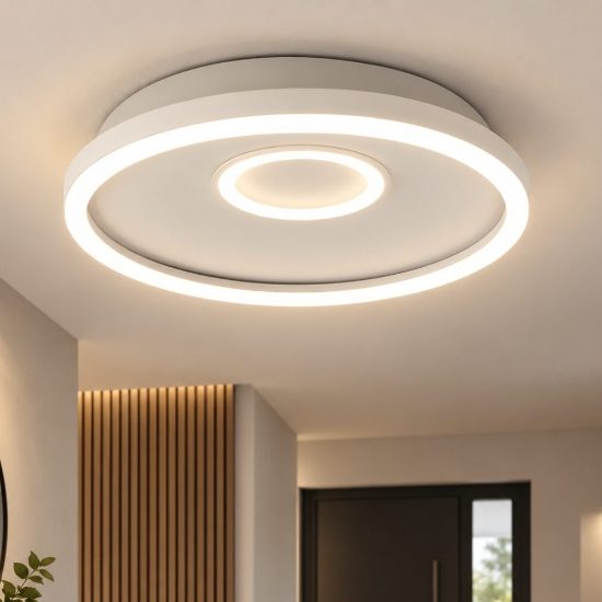 Gea luce melania plafoniera moderna led 50w 4000k tonda per salotto