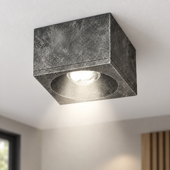 Faretto led da soffitto moderno foglia argento 8w 3000k