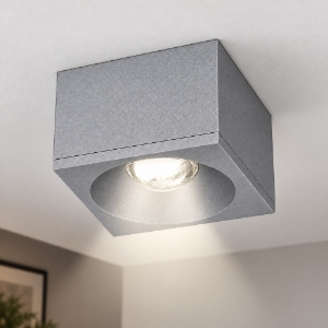 Faretto led da soffitto quadrato moderno grigio perla 8w 3000k