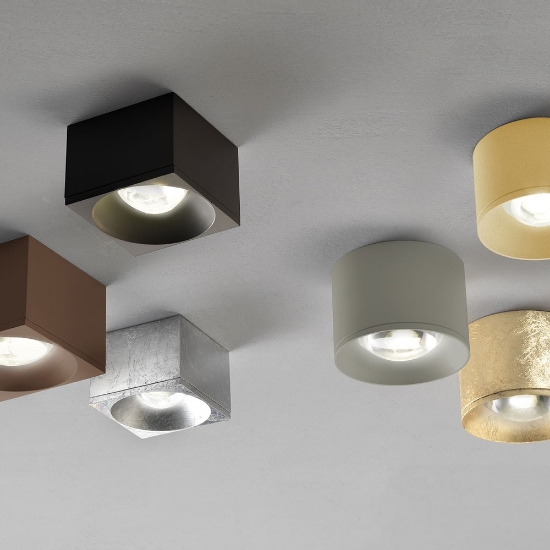 Faretto led da soffitto quadrato moderno grigio perla 8w 3000k