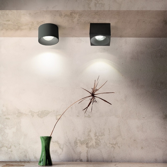 Faretto led da soffitto quadrato moderno grigio perla 8w 3000k