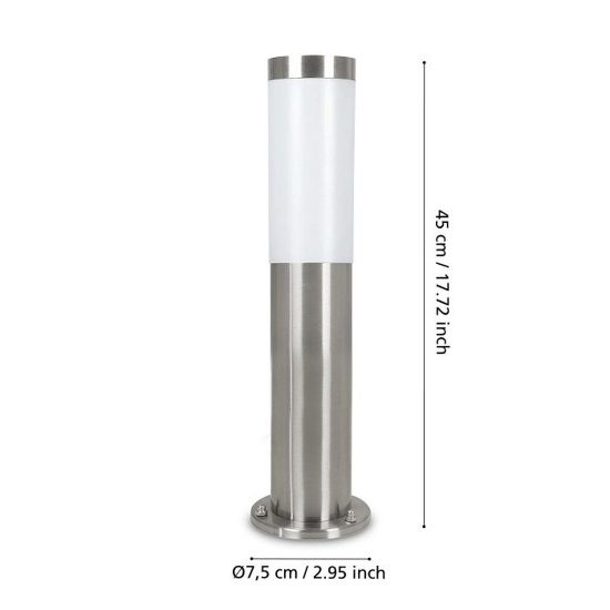 Eglo helsink lampioncino da giardino cilindro acciaio inox