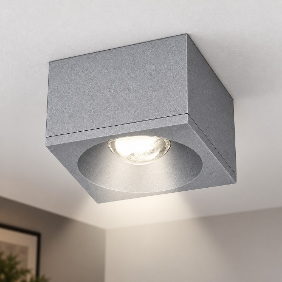 Faretto moderno quadrato grigio perla led 10w 3000k