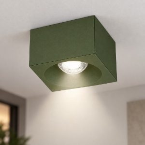 Faretto led 10w 3000k da soffitto moderno quadrato verde oliva