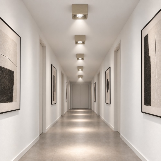 Faretto moderno da soffitto quadrato sabbia bagnata led 10w 3000k