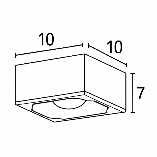 Faretto moderno da soffitto quadrato sabbia bagnata led 10w 3000k