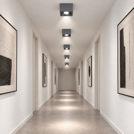 Faretto led da soffitto moderno quadrato antracite 8w 3000k
