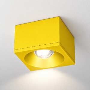 Faretto led da soffitto moderno quadrato giallo girasole 8w 3000k
