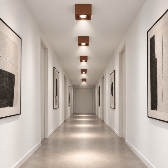 Faretto led da soffitto 8w moderno rame opaco per soggiorno