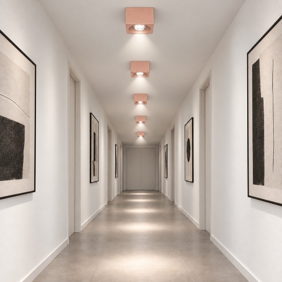 Faretto led da soffitto quadrato moderno pesca 8w 3000k