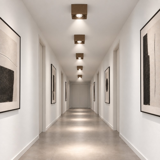 Faretto led 10w 3000k moderno da soffitto quadrato ruggine