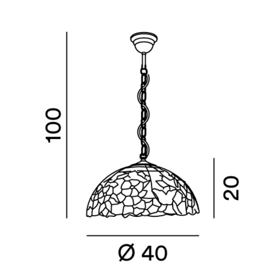 Lampada a sospensione per cucina moderna cupola multicolor vetro