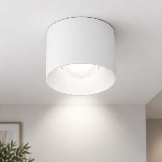 Faretto da soffitto led 8w 3000k moderno tondo bianco