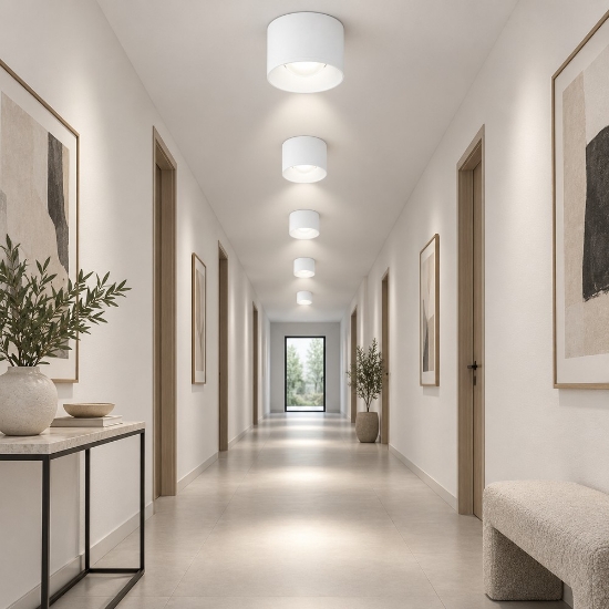 Faretto da soffitto led 8w 3000k moderno tondo bianco