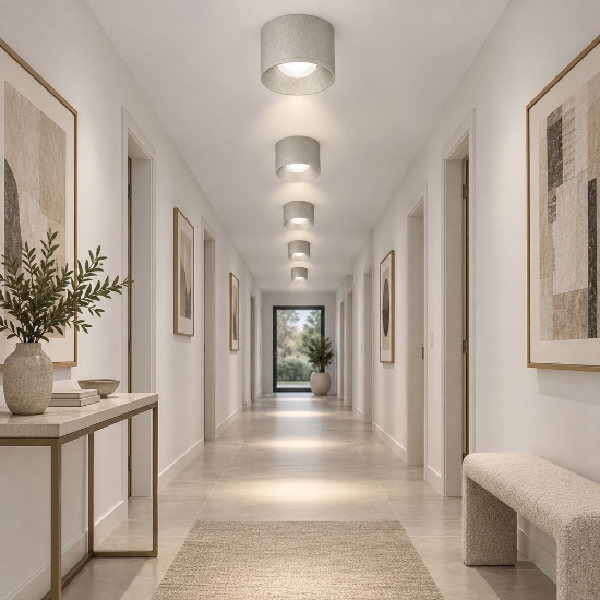 Faretto da soffitto led 8w 3000k moderno tondo effetto muro
