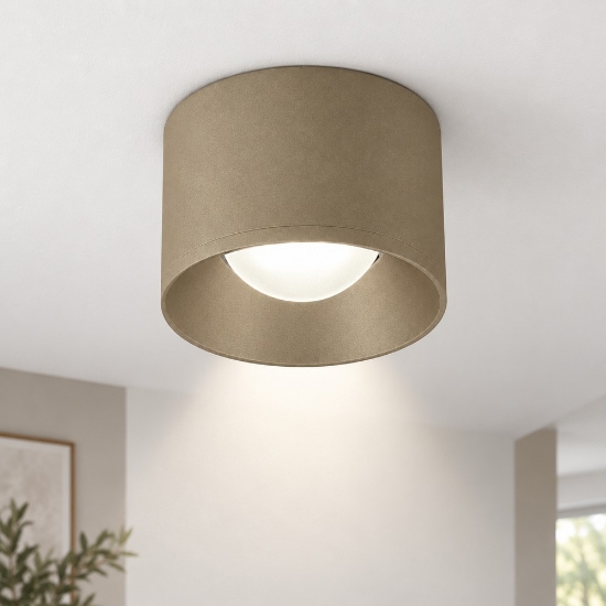Faretto moderno da soffitto tondo sabbia bagnata led 8w 3000k
