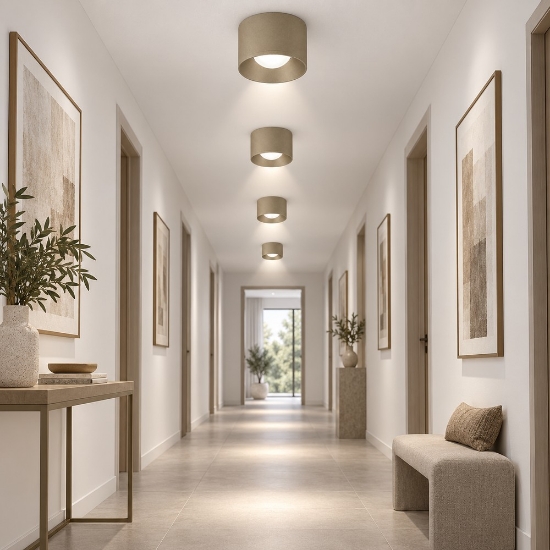 Faretto moderno da soffitto tondo sabbia bagnata led 8w 3000k