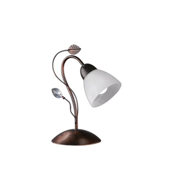 Lampada da tavolo classica ruggine anticato vetro 32cm