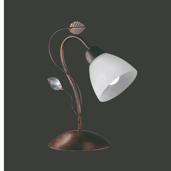 Lampada da tavolo classica ruggine anticato vetro 32cm