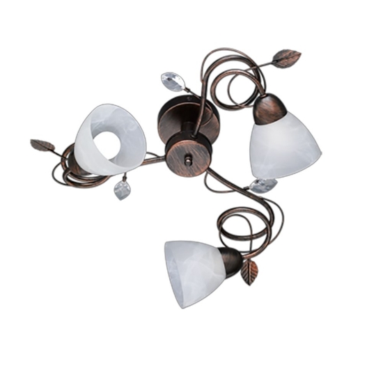 Plafoniera 61cm ruggine anticato vetro