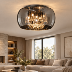 Plafoniera design gocce vetro per salotto