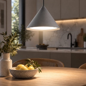 Perenz lampada peak a sospensione cono antracite rosone bianco